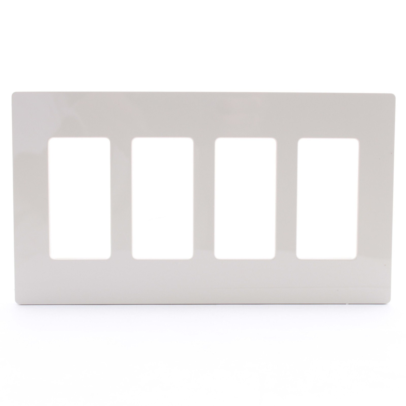 Lutron Light Almond 4-Gang Screwless Decorator GFCI Wallplate GFI Cover CW-4-LA