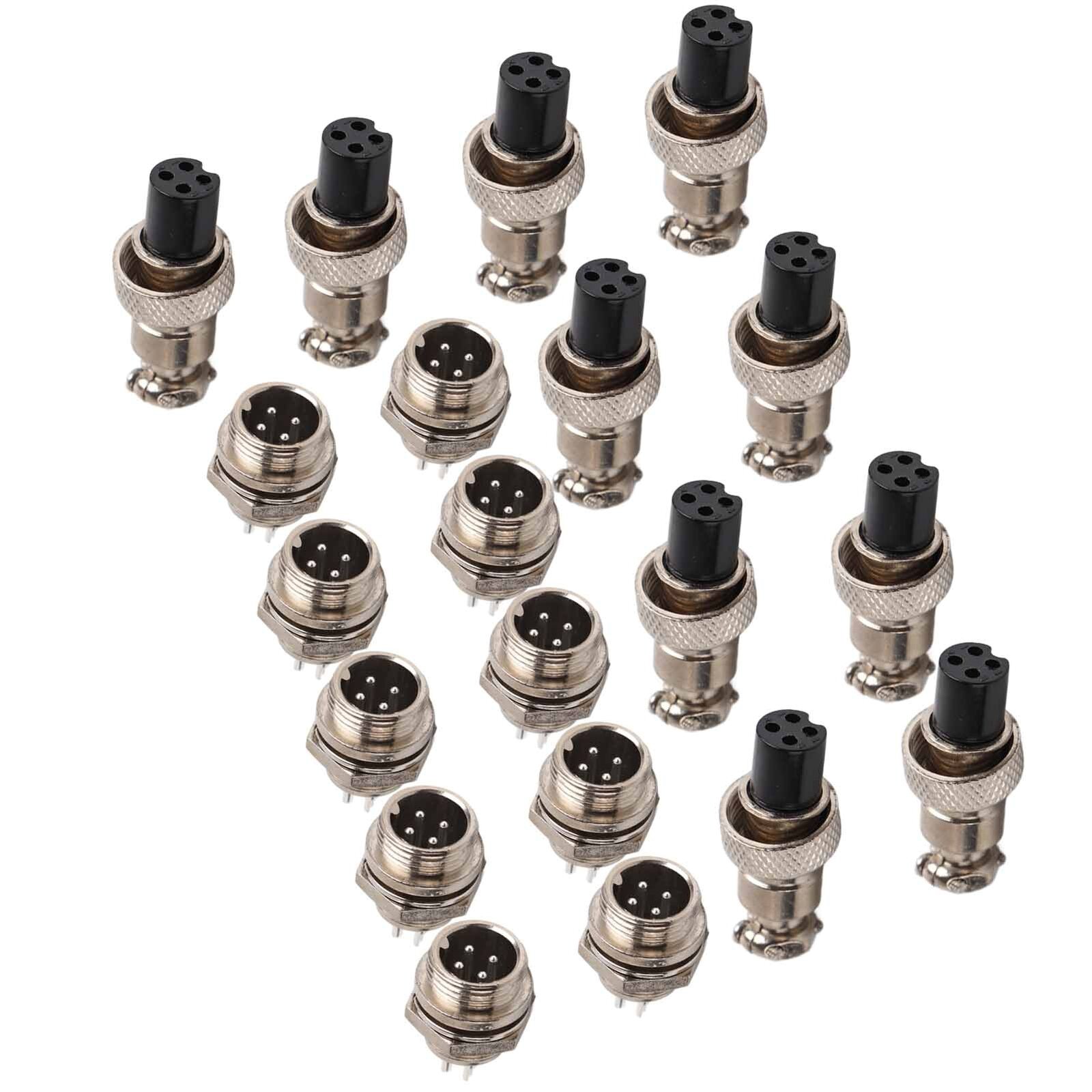 10 Set 4 pin GX12 12mm Aviation Plug Male Female Metal Socket Connector