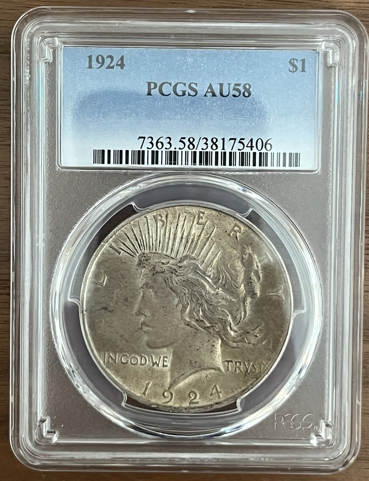 1924 - Peace Dollar $1  - PCGS Cert # 38175406