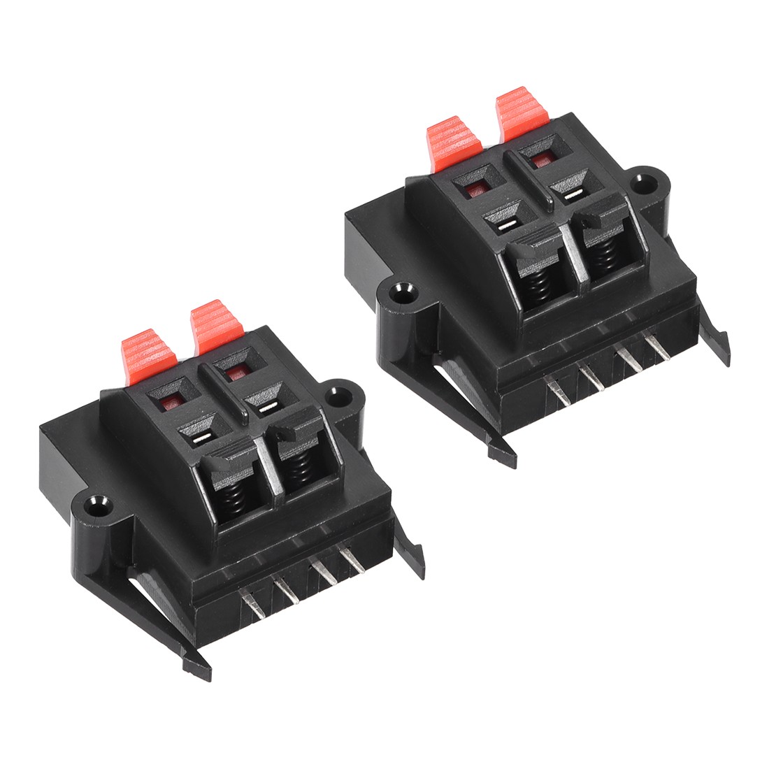 4 Way Speaker Terminal Clip Push Release Audio Cable Terminal Strip WP4-11 2Pcs