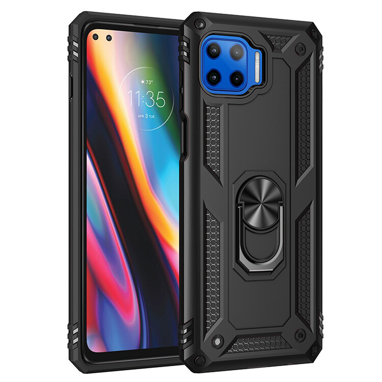 For Motorola Moto One 5G Ace/G 5G Color SolidCase Ring Stand Phone Cover Case