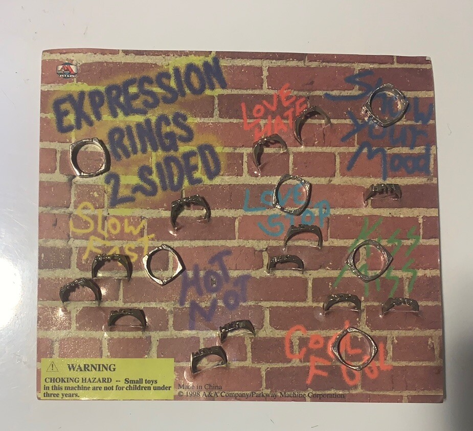Expression Rings Gumball Vending Bubble Machine Display Card Vtg Prize Toy
