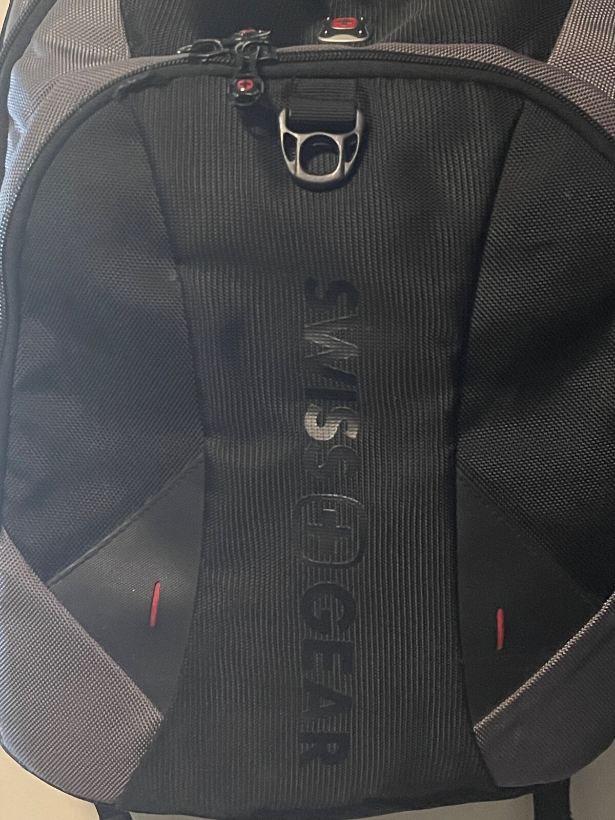 Swiss Gear Backpack Padded 3 Lg Double Zippered Pockets w/Hooks Sturdy Handle