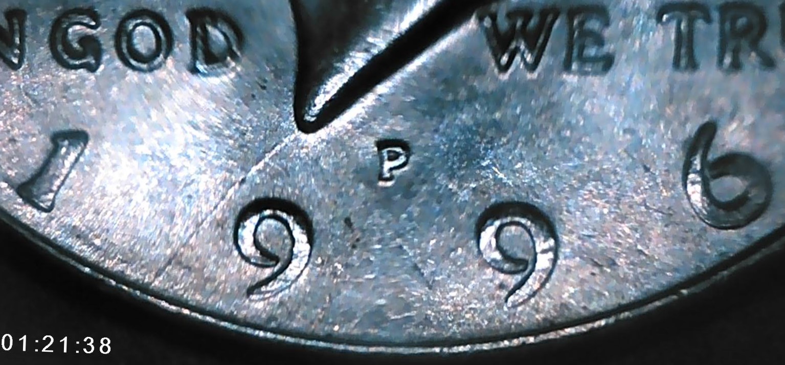 1996 P Kennedy Half Dollar Nice Die Crack Break Error SN678
