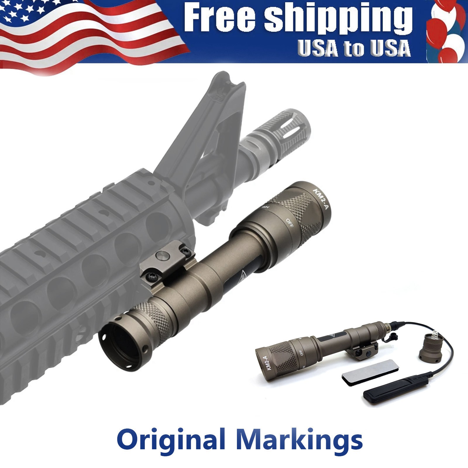 Tactical M600V IR Flashlight LED & IR Dual Output Rifle Light W/ Pressure Switch