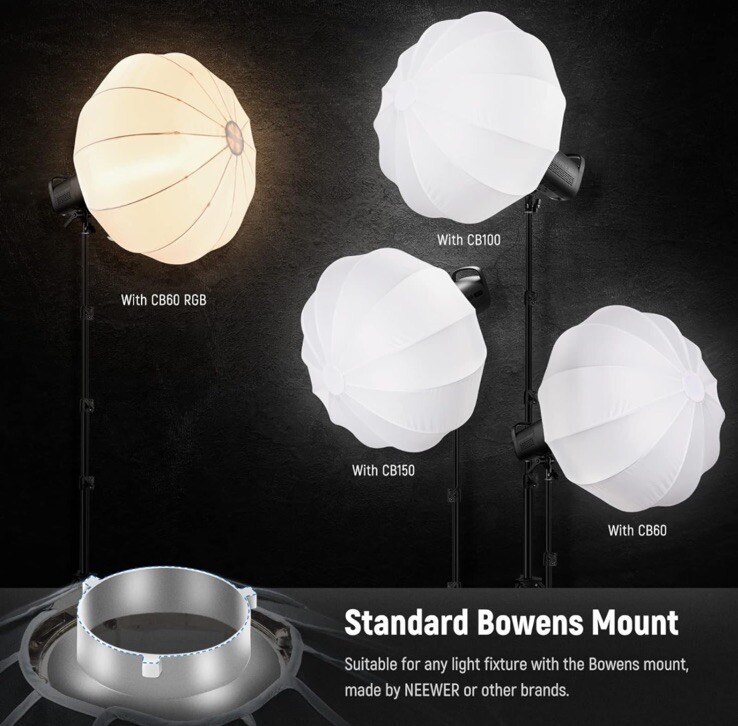 NEEWER 26"/65cm Lantern Softbox One Step Quick Release, 360° Light Diffuser with