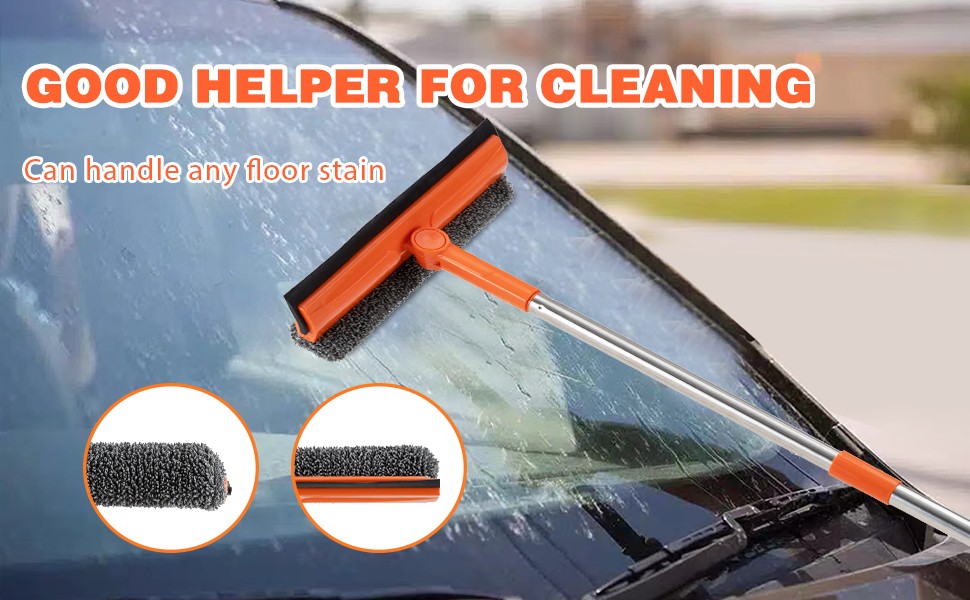 Professional 2 in 1 Window Squeegee with 68" Long Stainless Steel