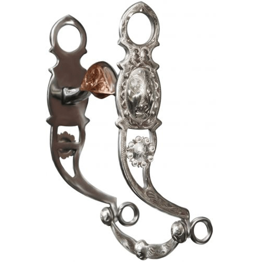 Showman 5” Stainless Steel Silver Copper Spade Western Show Horse Bit 2170523
