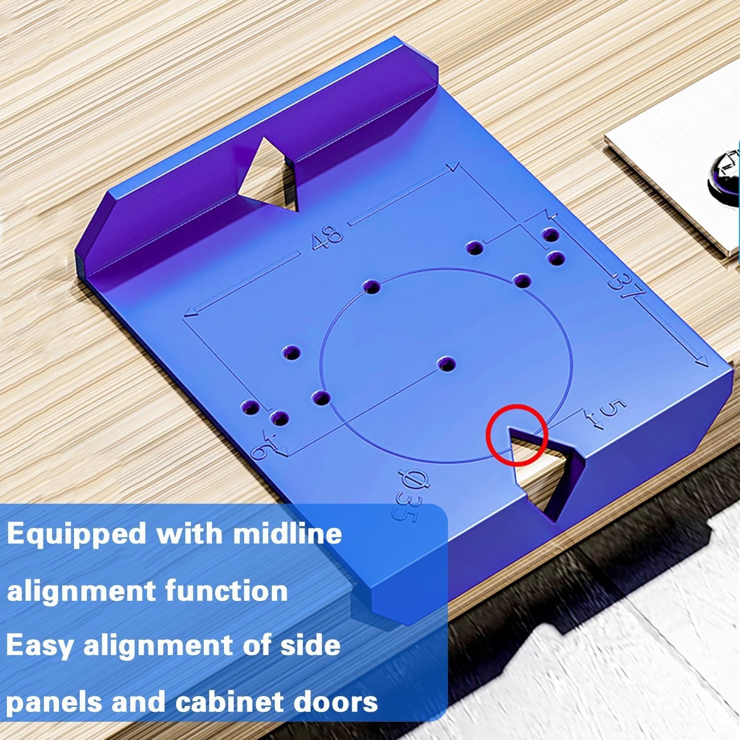 2 Pack Cabinet Door Hinge Jig Mounting Jig Concealed Hinge Positioning Ruler ...