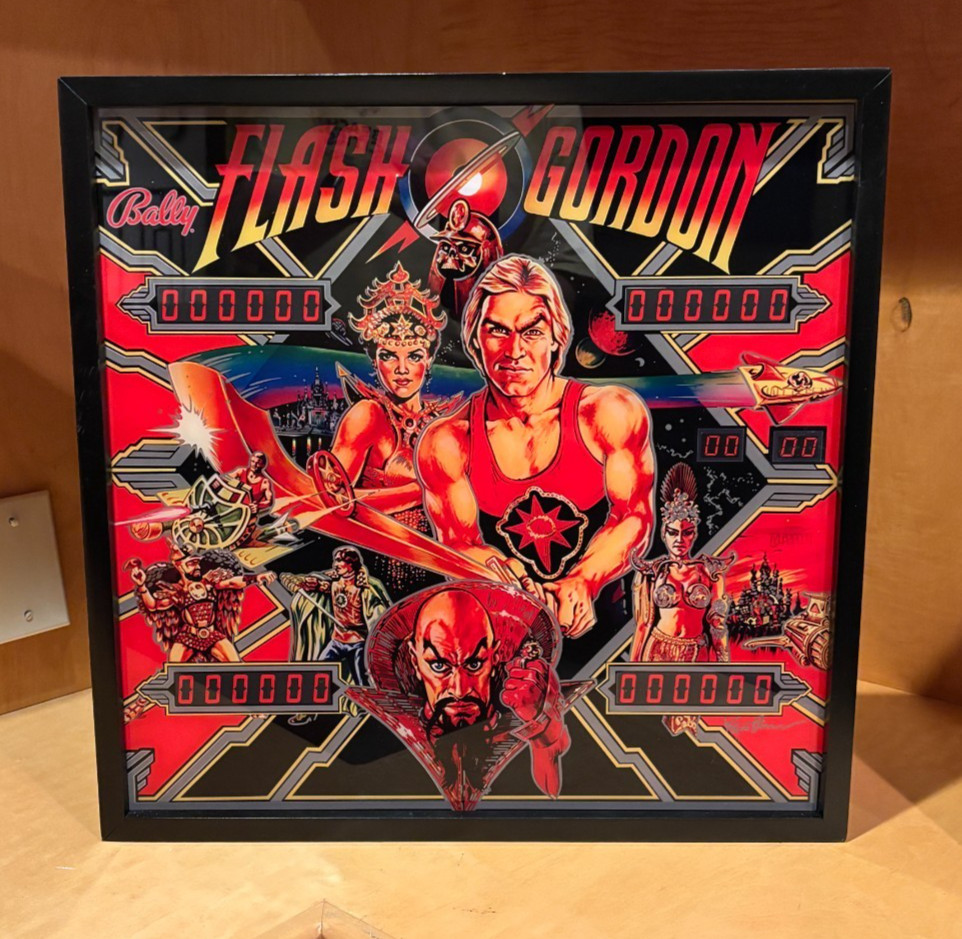 Bally "Flash Gordon"  1980 - Pinball Wall Art  LED Backglass Arcade Decor