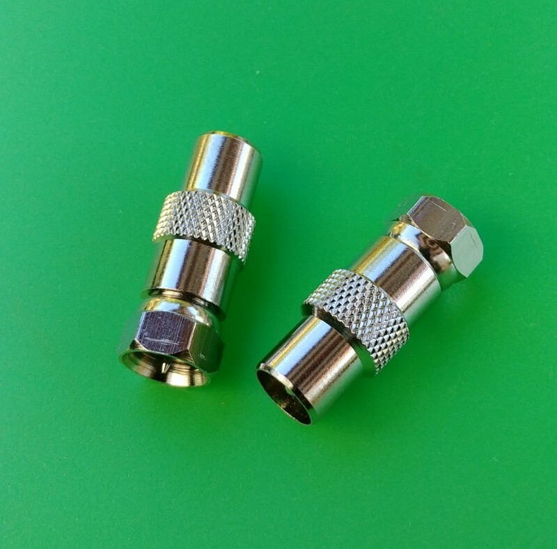 (2 PCS) PAL/IEC Male to F Male Adapter