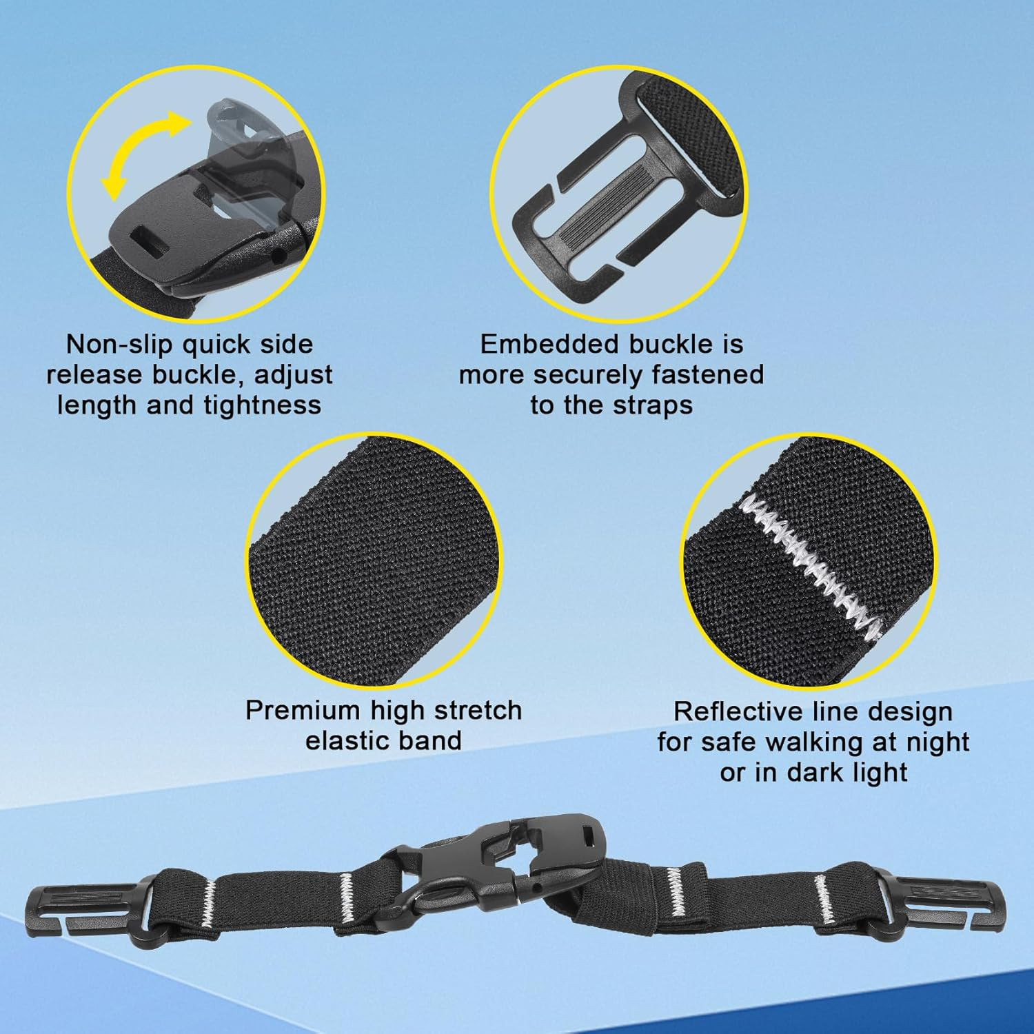 Backpack Chest Strap Add On, Elastic Backpack Sternum Strap, Heavy Duty Adjustab