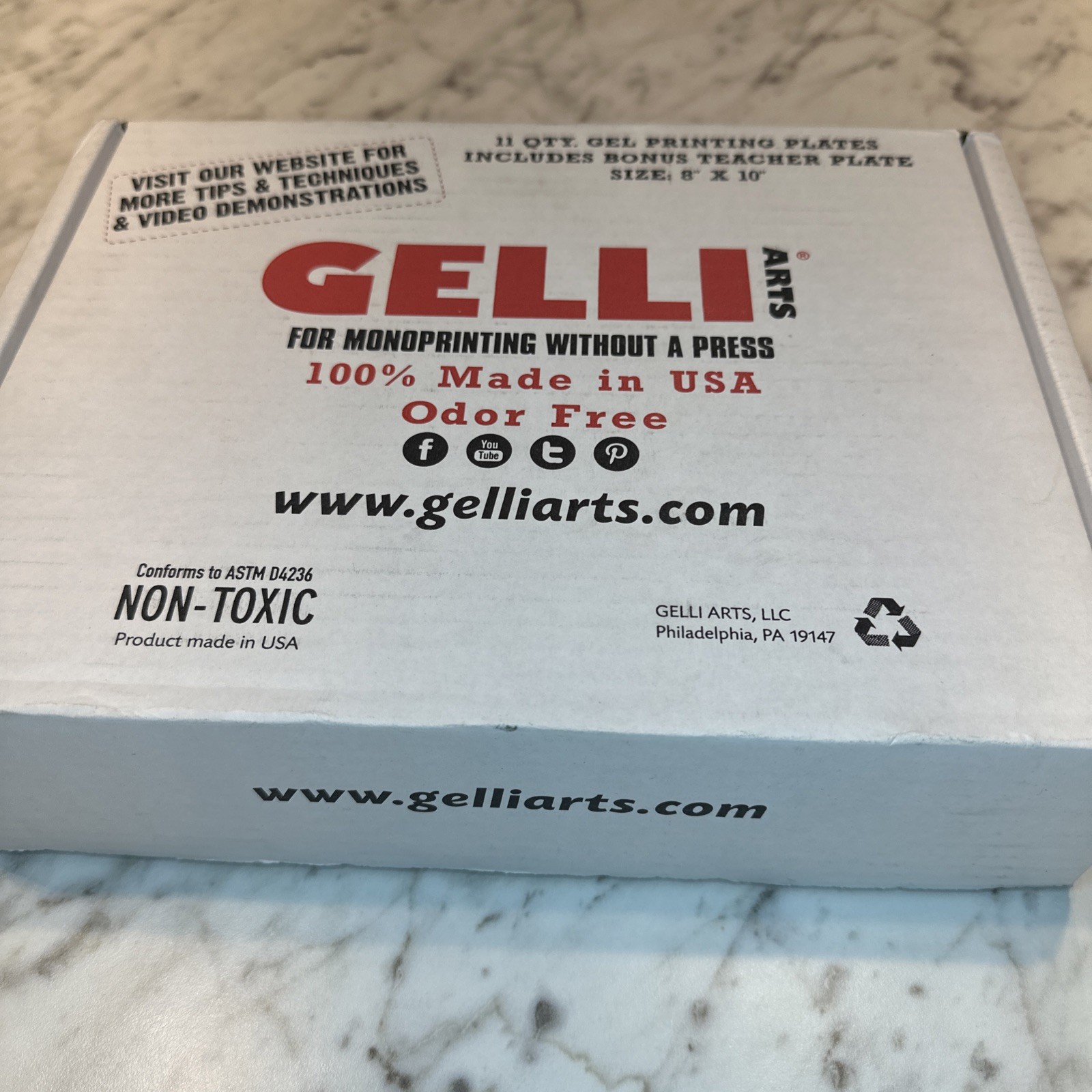 Gelli Arts Gel Printing Class Pack 11 Reusable 8" x 10" Plates for Monoprinting