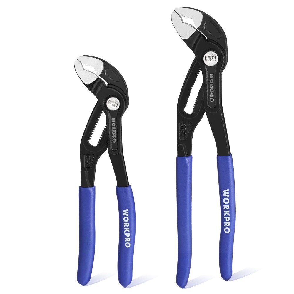 WORKPRO Pliers Set 7" & 10" Groove Joint Plier Set Wide Opening Slip Joint Plier