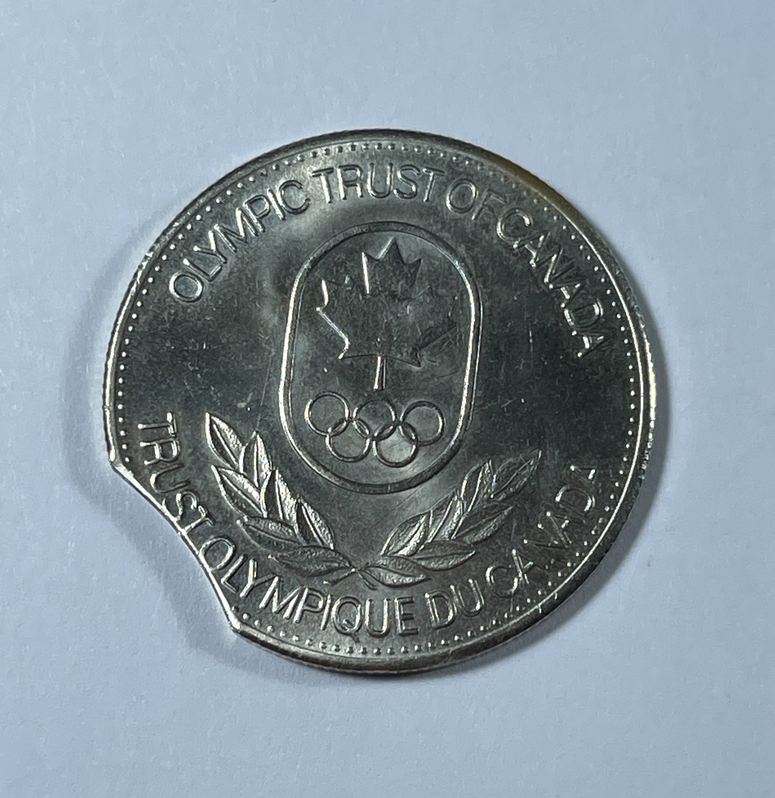 Error Canada Olympic Trust Athletics 1980 (#2696) nice planchet clip has stain