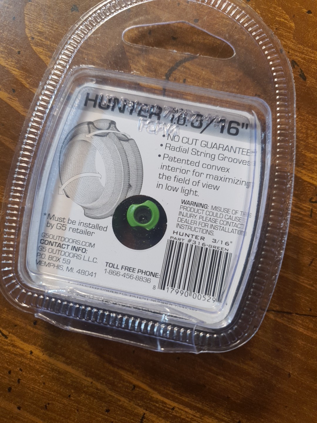 G5 PEEP SIGHT META PRO HUNTER 3/16" GREEN