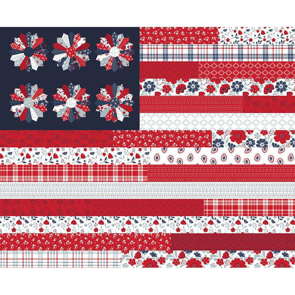 American Beauty Flag Panel Riley Blake Designs- 36"x43.5", Digitally Printed -