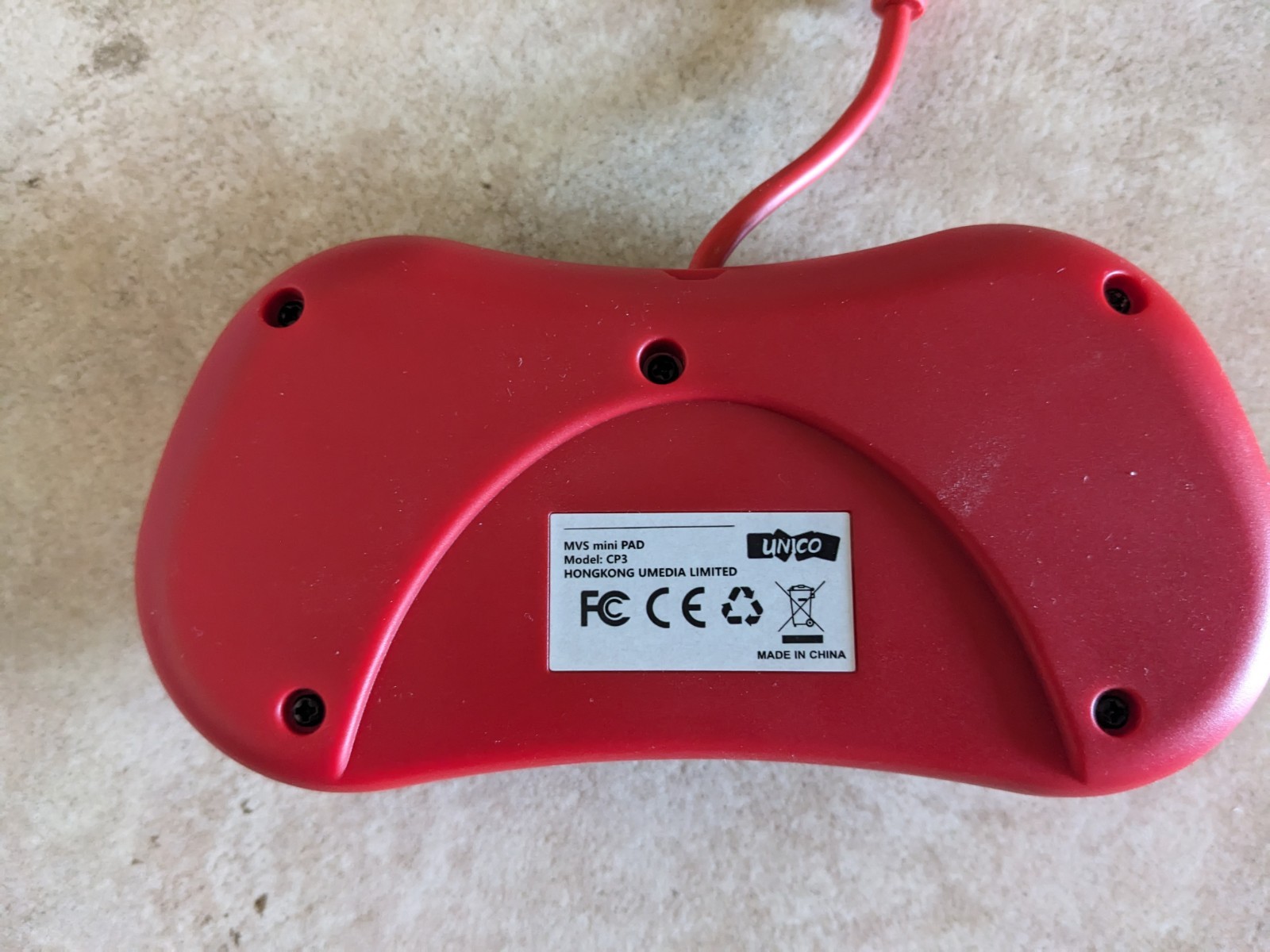 UNICO MVS Mini Pad Controller Red SNK Model CP3
