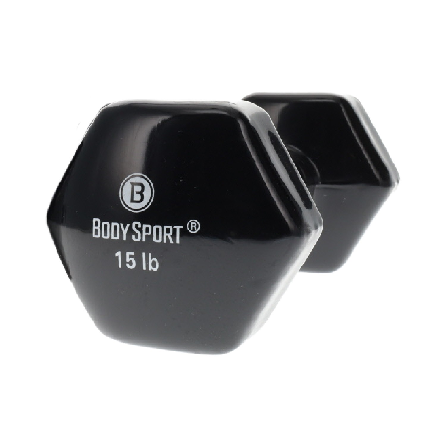 Body Sport Vinyl Coated Dumbbell – Exercises – Strength Training - 15 lb