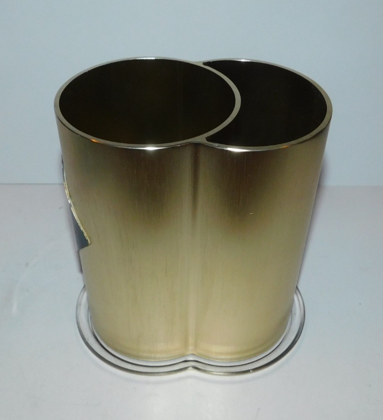 NICE AURORA DESIGNS GOLD COLOR ALUMINUM WINE CHILLER WITH MONOGRAM