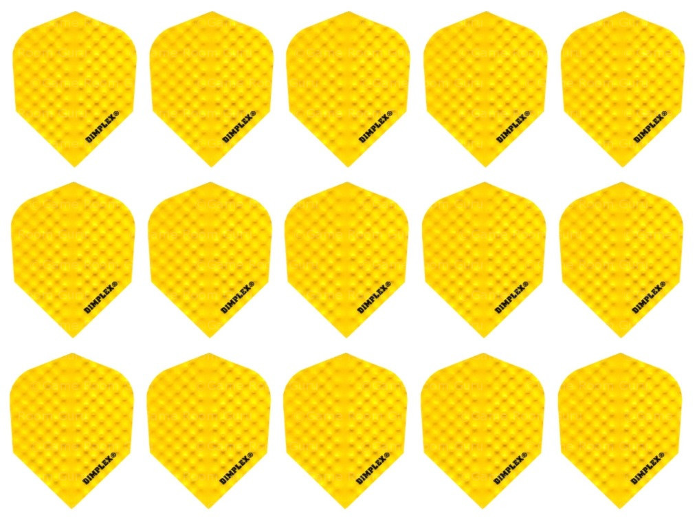 5 Sets Harrows Dimplex Standard Dart Flights - Ships w/ Tracking - Solid Yellow