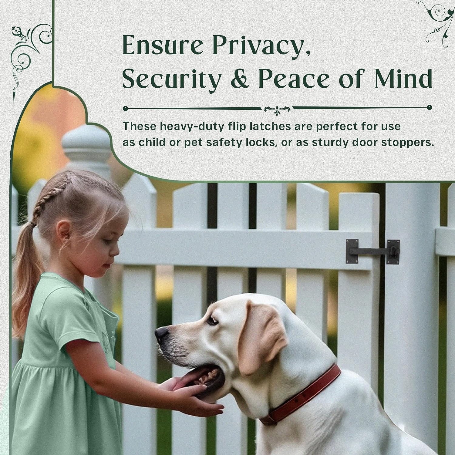 Traditional 12" Wrought Iron Gate Lock - Easy Installation