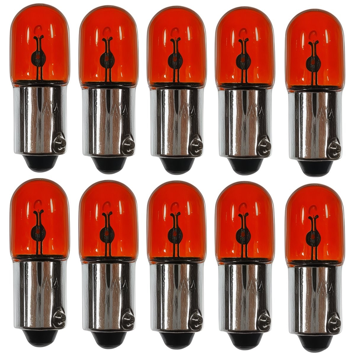 44, 6.3V .25A T3 1/4, Small Bayonet Base Lamp Light Bulb - Red - Box of 10
