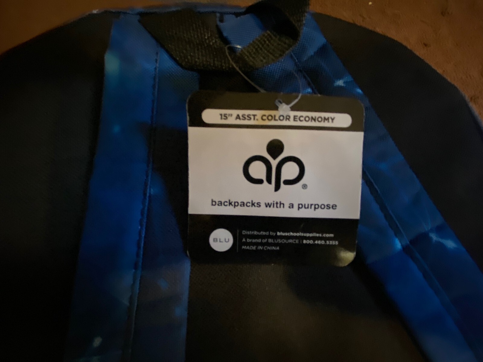 B-WAP NWT 15" Backpack Blue & Black