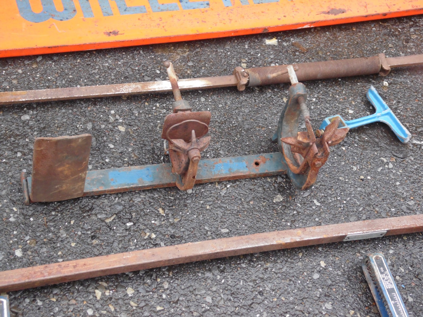 Vintage Bear Wheel Aligner Alignment Tool and Sign
