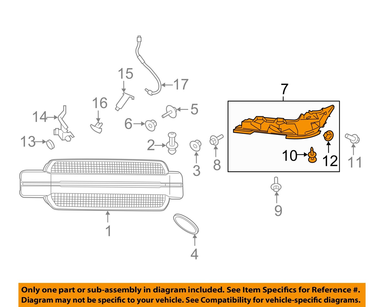FORD OEM 18-20 F-150 Grille Grille Components-Trim Support JL3Z17C947G