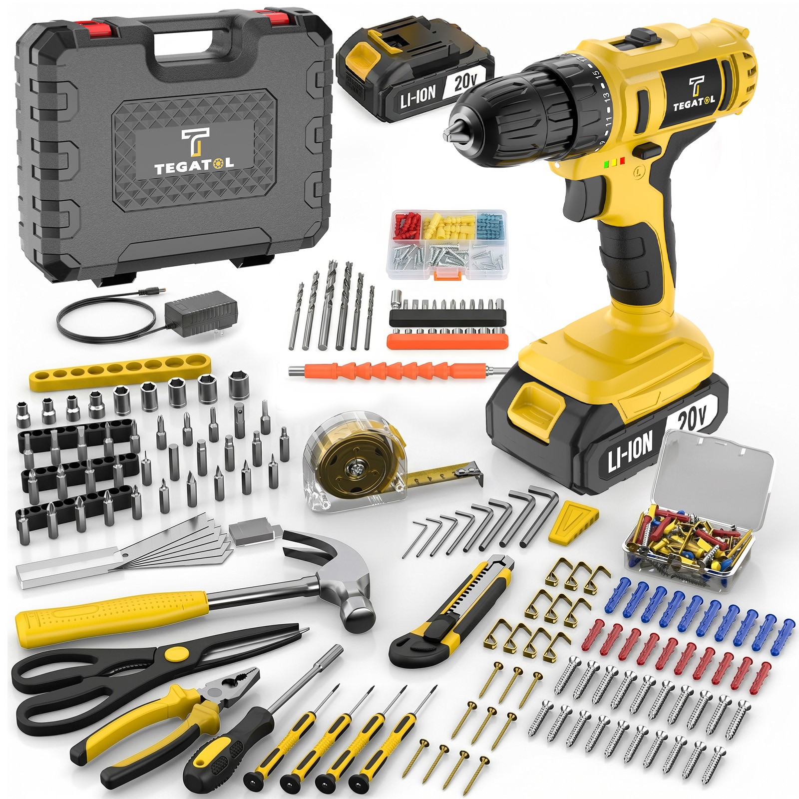 20V 122-piece cordless drill set, ideal for everyday home use