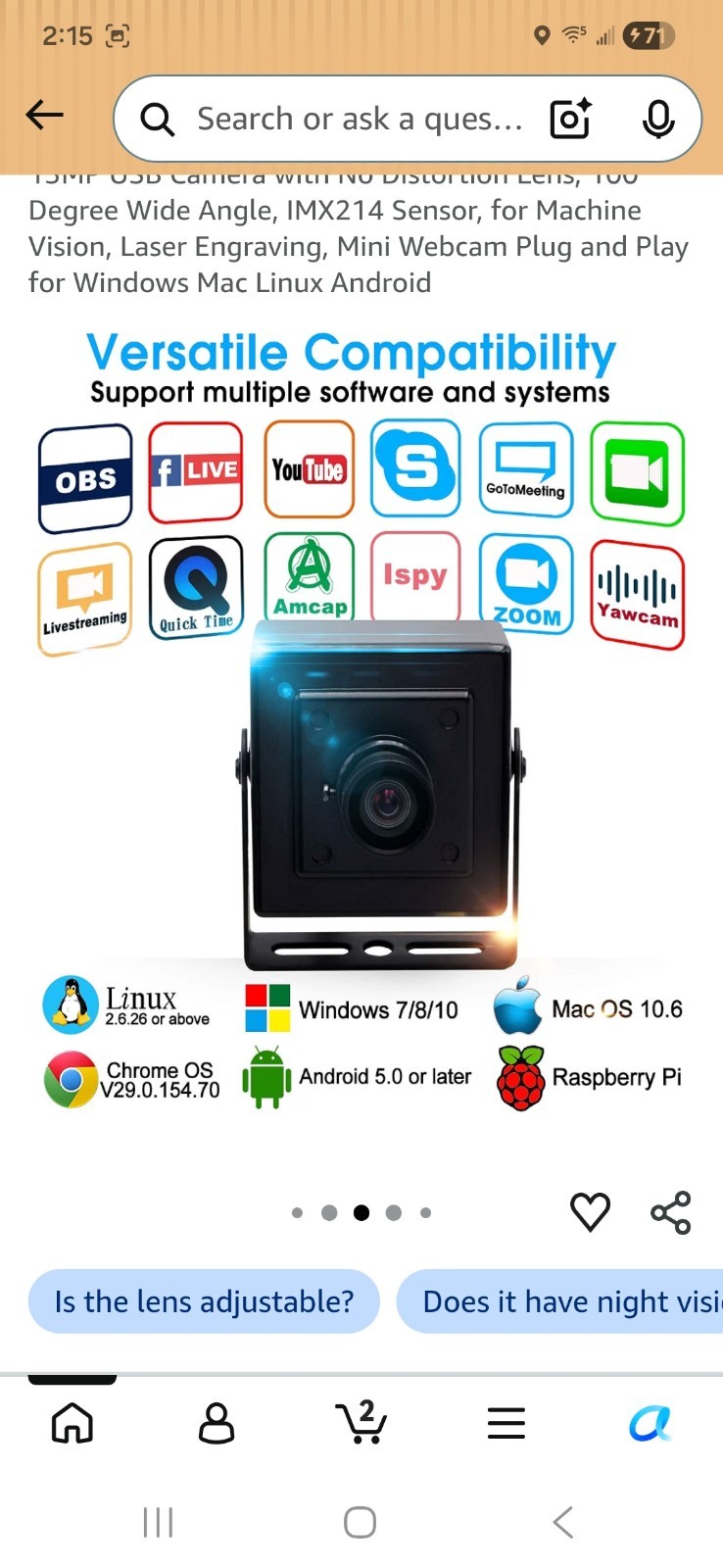 USB Camera Module Mega Pixel USB Camera Manual Zoom ELP 1.3MP | #R46
