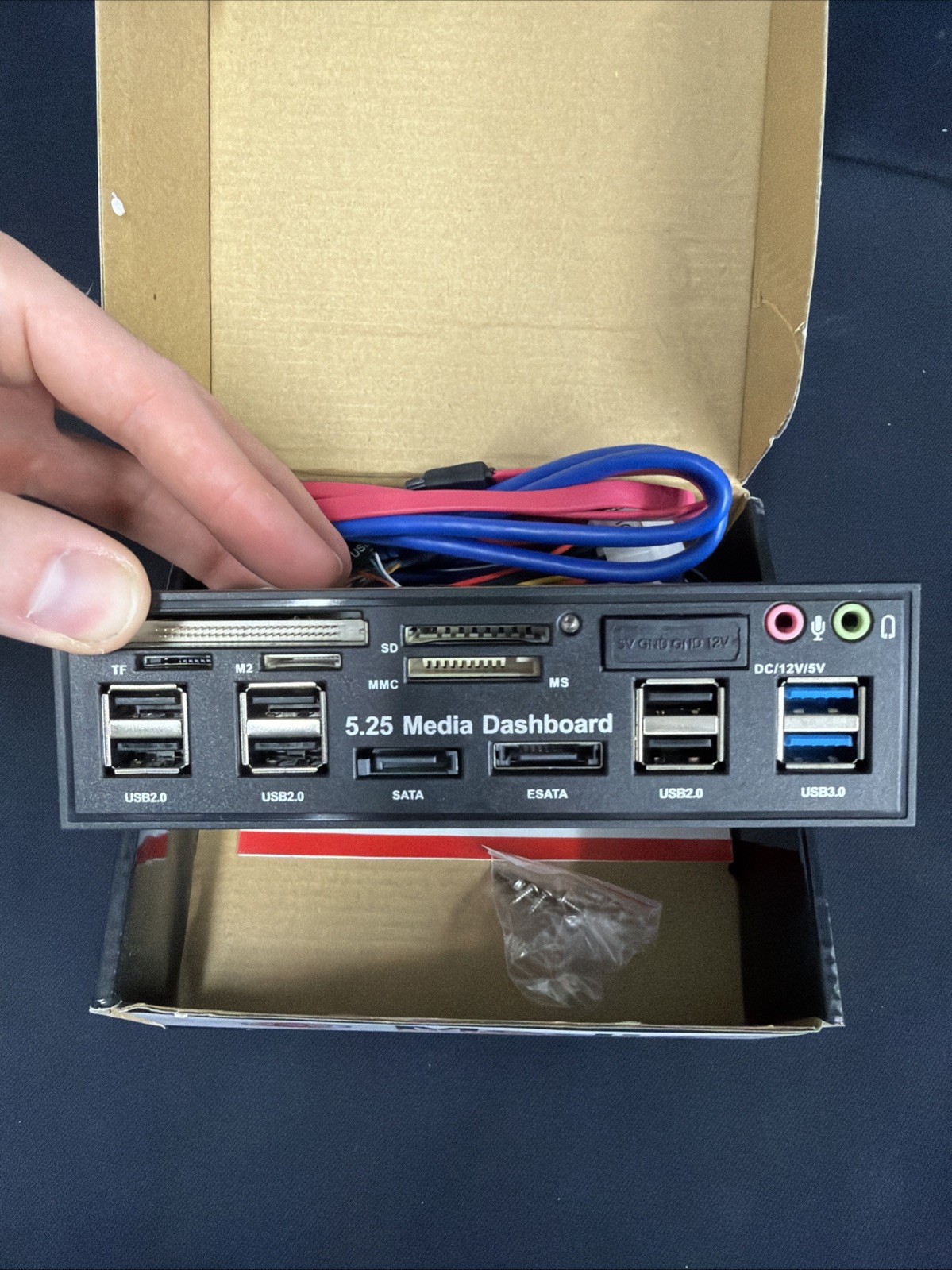Excelvan 5.25" Media Dashboard USB 3.0 Front Panel Card Reader SATA eSATA