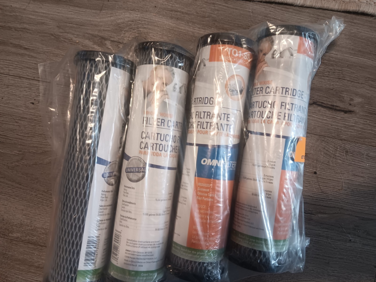 OmniFilter TO1 -Carbon Whole House Water Filter Cartridges 4-Pack New Sealed(b5)