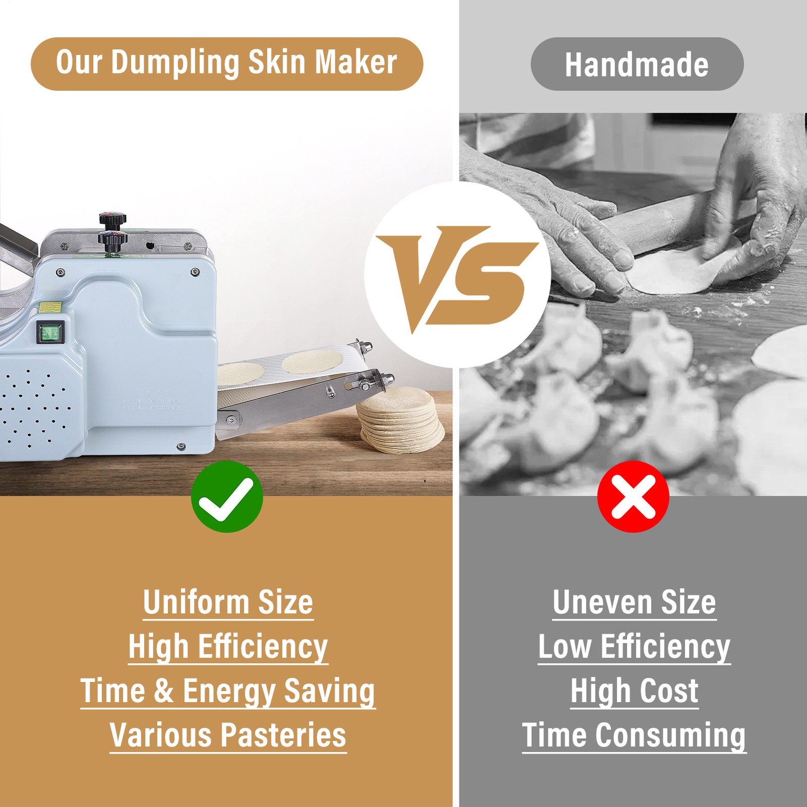 Electric Dumpling Wrapper Maker Kitchen Round Shaped Dumpling Skin Machine 110V