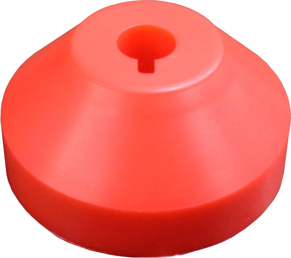 Red Plastic Dome Turntable Adapter Inserts for 7” 45rpm Vinyl Records with Slot