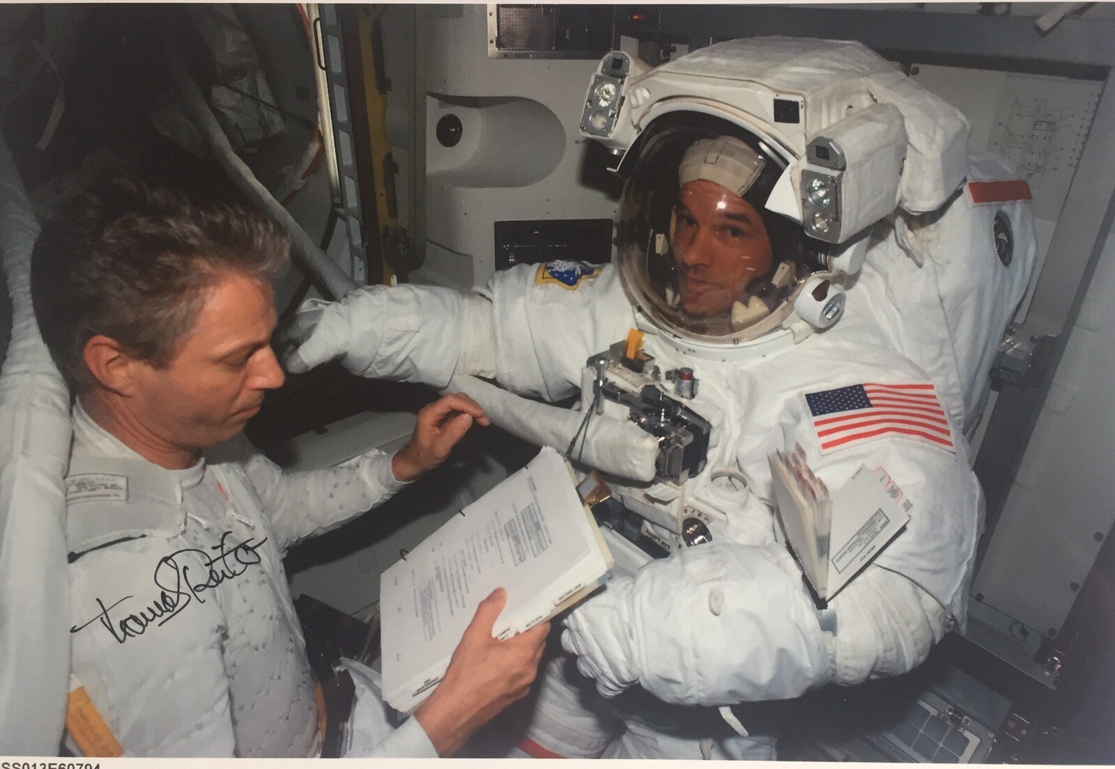 16) Thomas Reiter signed ESA large photo original signature autograph signed