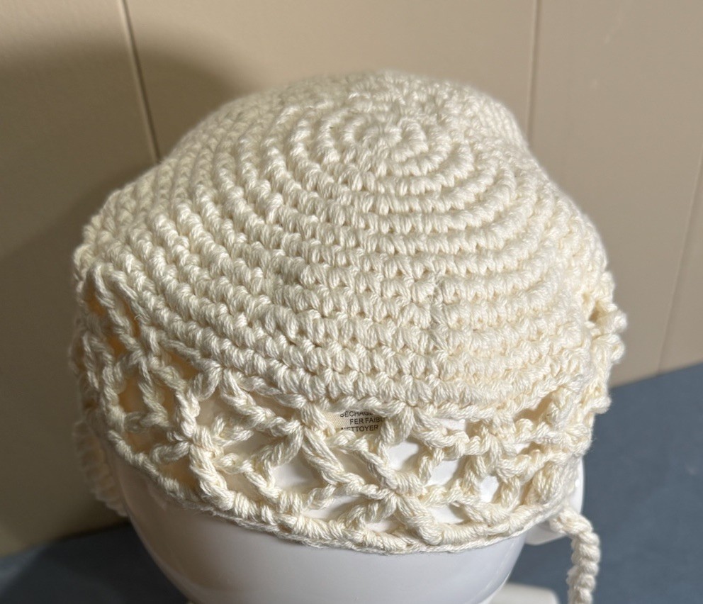 Free People Silvie 100% Cotton Crochet Knit Baseball Hat Cap In Ivory NWOT $42