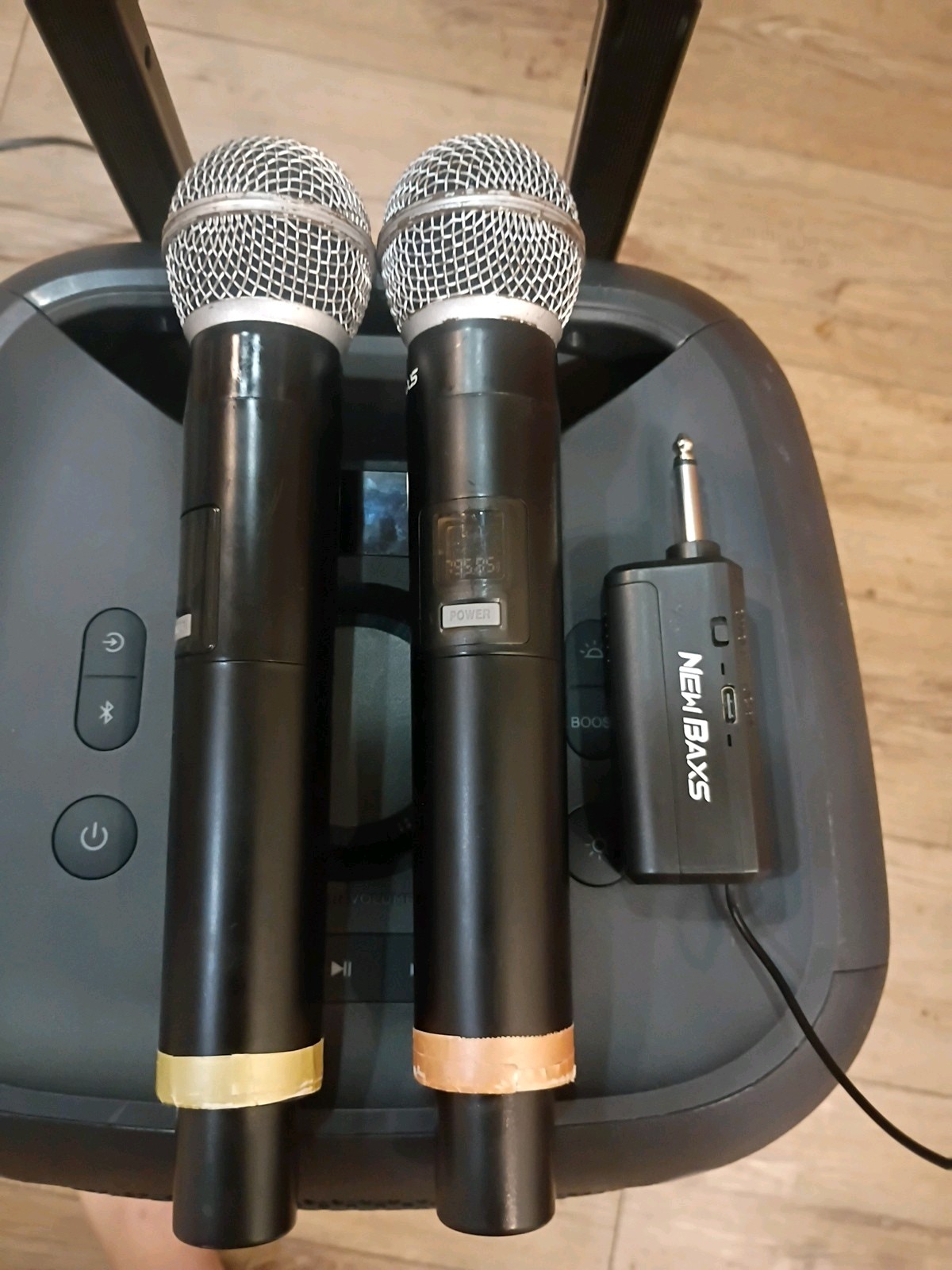 Onn Karaoke Machine with 2 Microphones Wireless Bluetooth Speaker