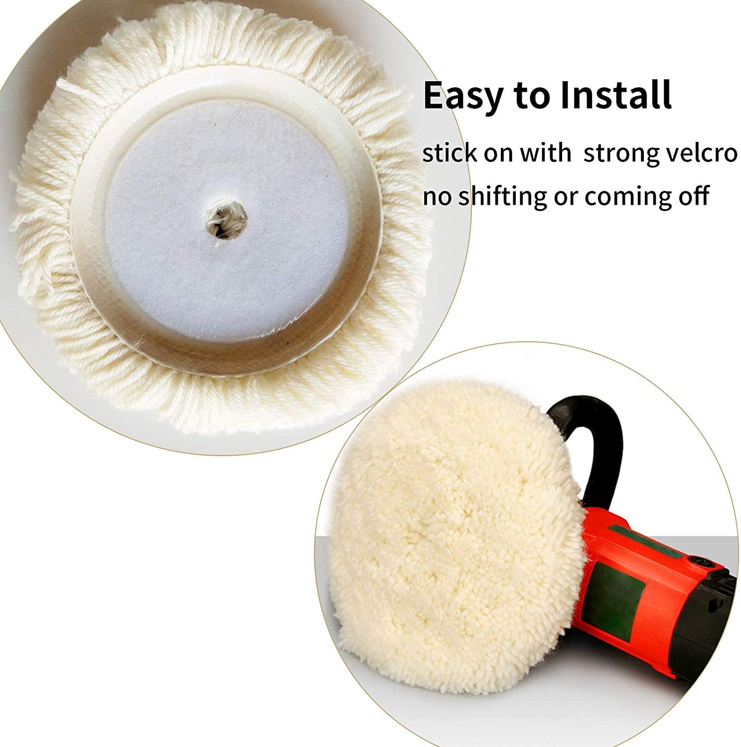 Polishing Pad Buffing Pads 7inch 5Pack Wool Hook Buffer Pads for Car Polisher