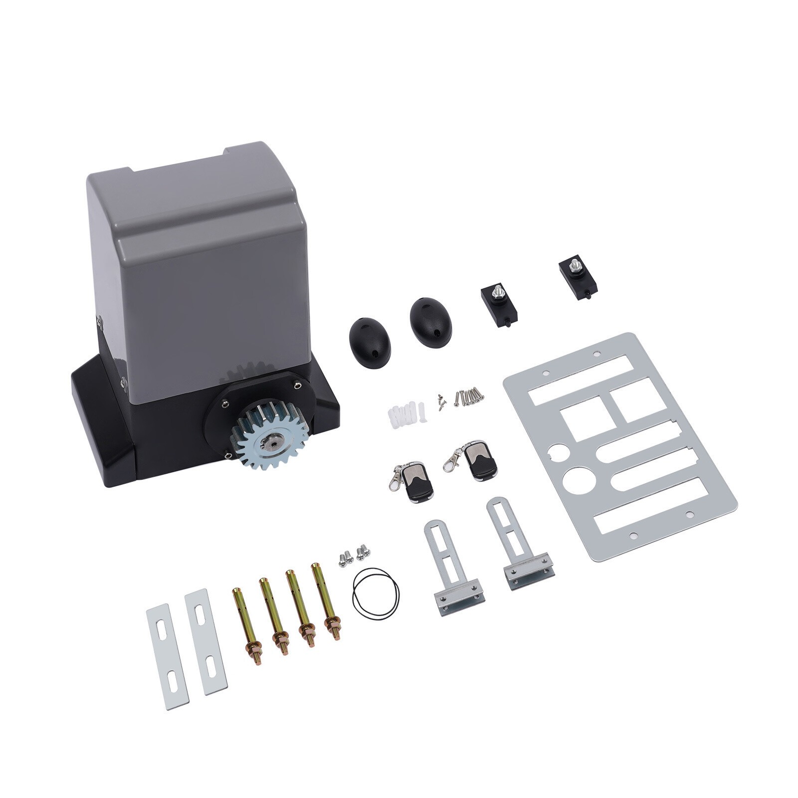 4400LBS Automatic Sliding Gate Opener Rack Driven W/ 2 Remotes & Complete Kit
