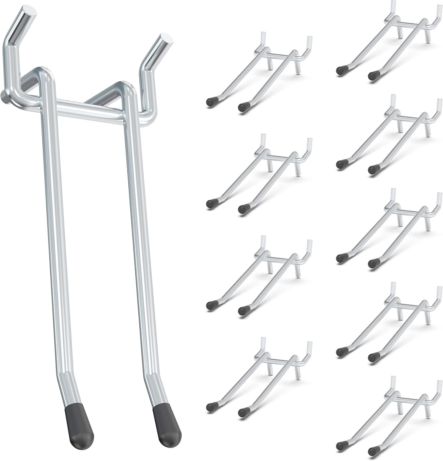 Double Arm Pegboard Hooks 4 Inch 10PC Fit 1/4" Pegboard Ideal Peg Board Tool ...