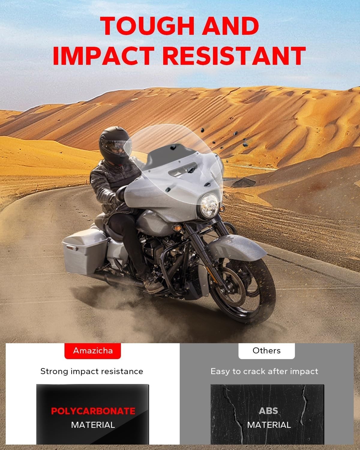 Durable 7" Black Windshield for Harley Touring Models - Optimal Wind Deflection