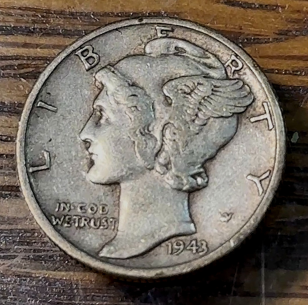 1943-S Mercury Dime Nice Original AU CHRC