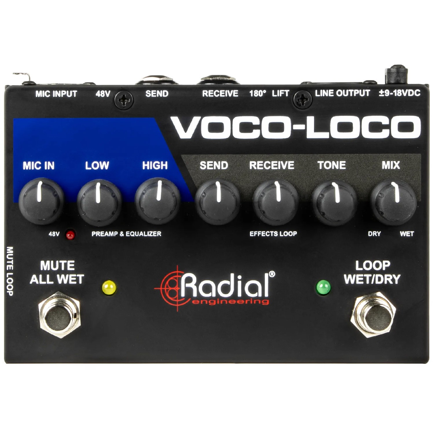 Radial Engineering Voco-Loco Mk2 9V Effects Switcher for Voice or Instrument
