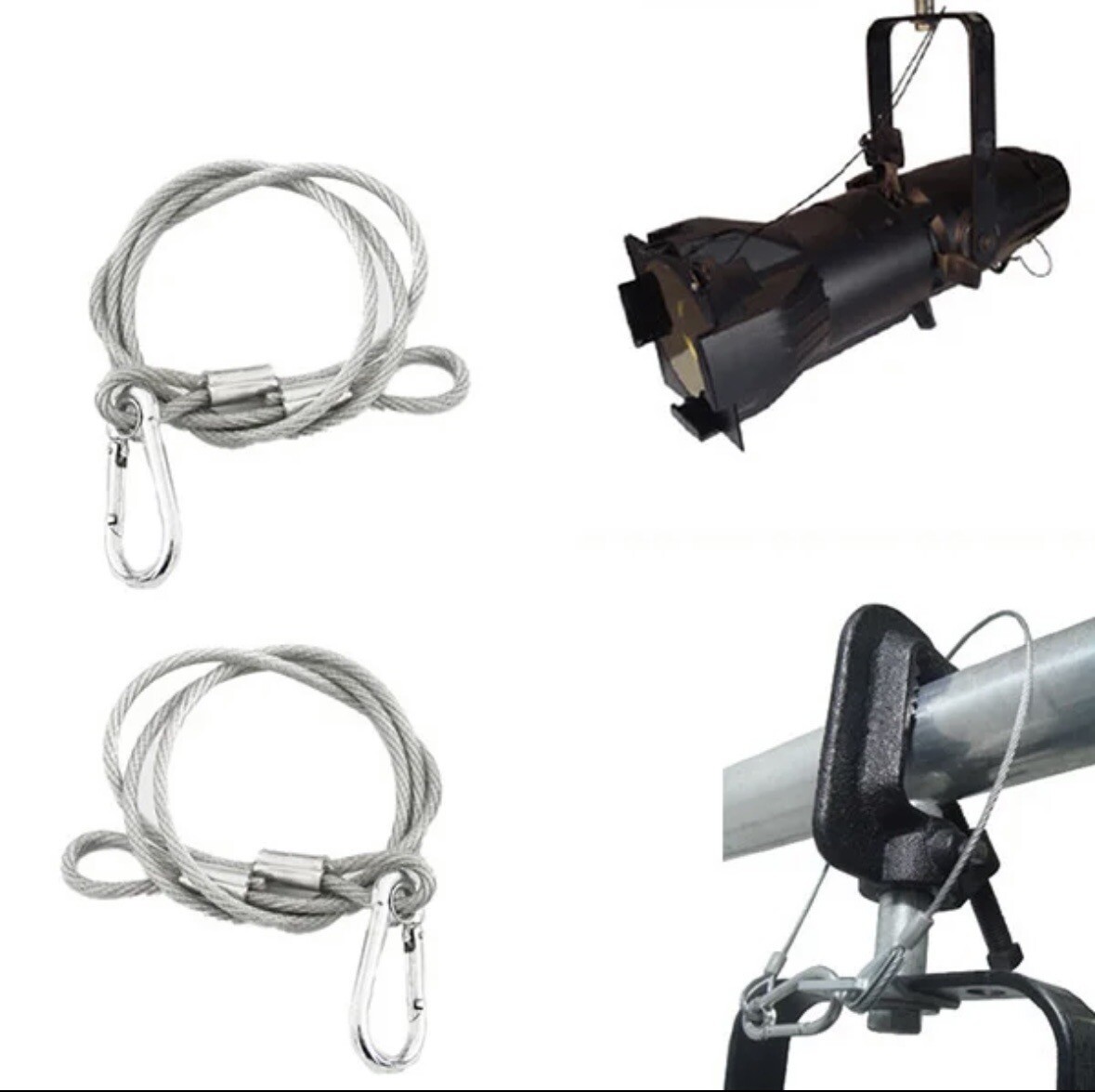 25Pack Stage Light Safety Cables 47”, Stainless Steel Security Cable.Multi Use