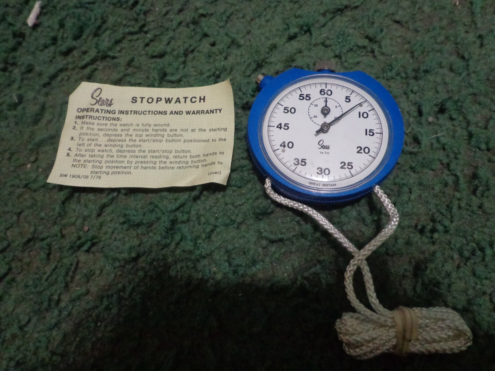 Vintage Sears  Blue Stopwatch  Works great britain