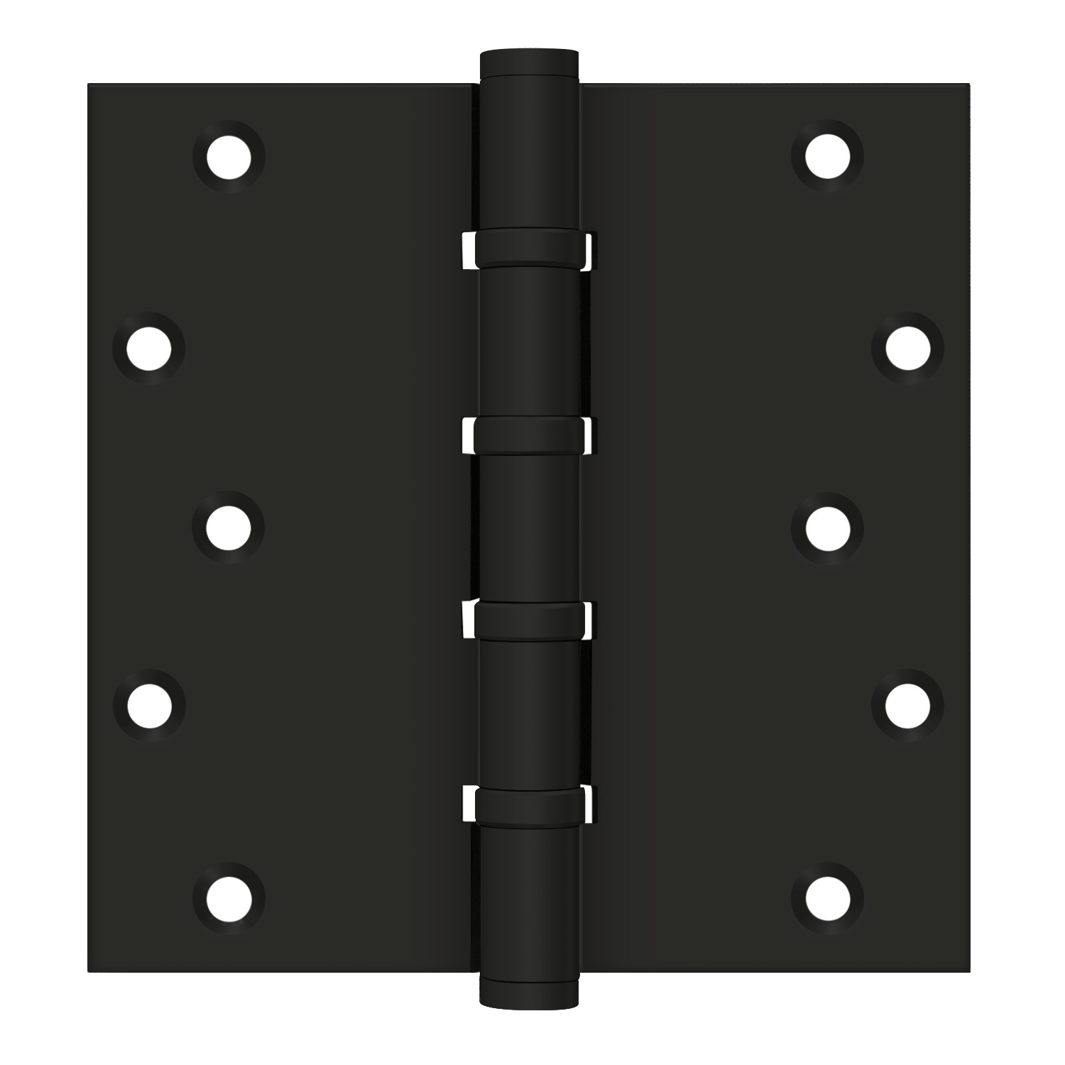 Deltana DSB66BB19 6" x 6" Square Hinges, Ball Bearings in Paint Black Pair