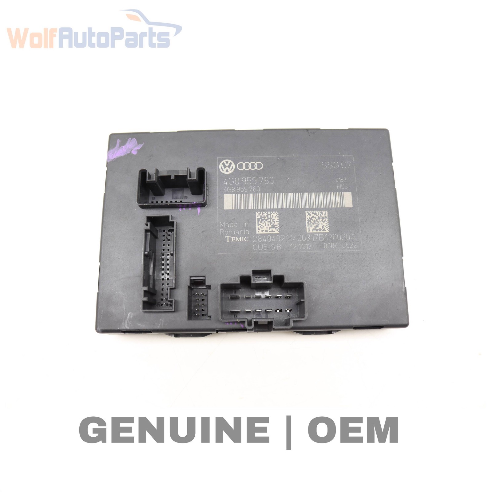 AUDI A7 QUATTRO - Front LEFT SEAT / Backrest Adjustment Control Module