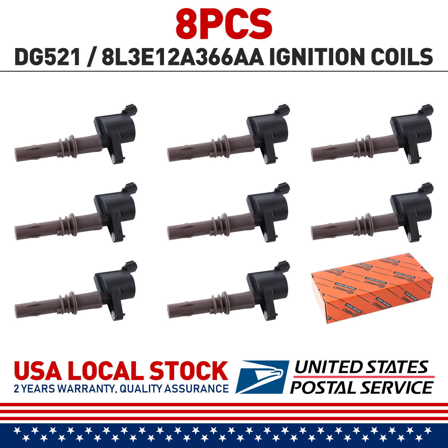 8Pcs Ignition Coil Pack DG521 8L3Z12029A   For Ford F-150 4.6L 5.4L V8 DG521 US